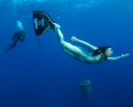 Tomoka Artur Kade Miho Tsuruoka Tavolara Sardinia SEABOB Freediving Underwater Artur kade Participate ©® 2016